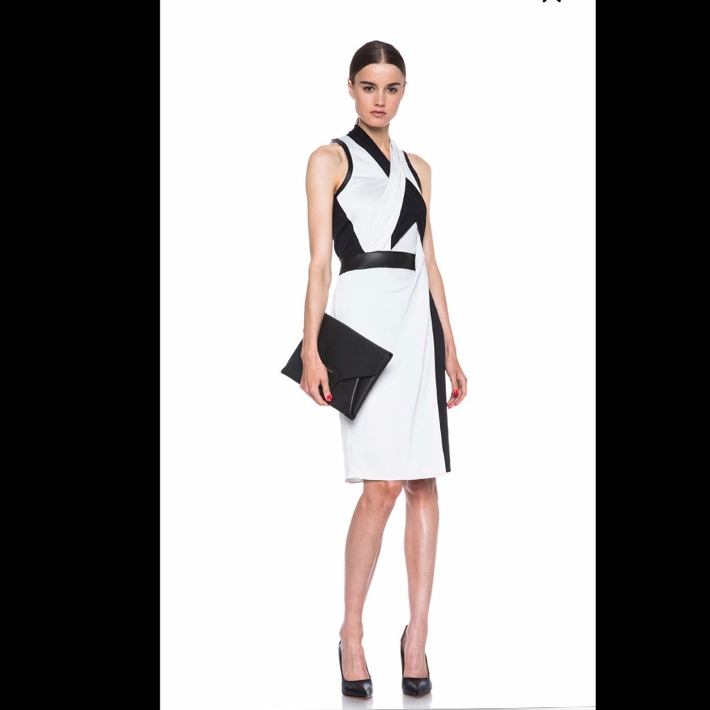 Grained Viscose Twisted Drape Dress by Helmut Lang